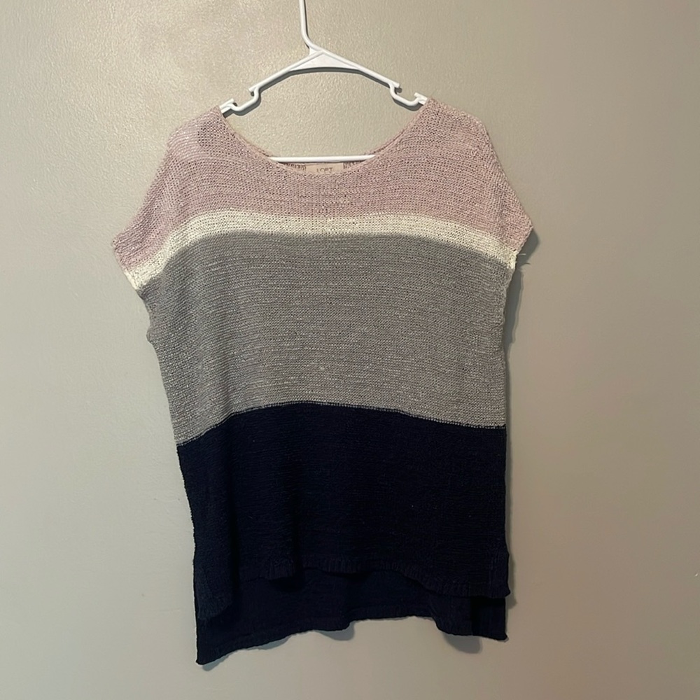 Loft striped, sleeveless sweater size M
